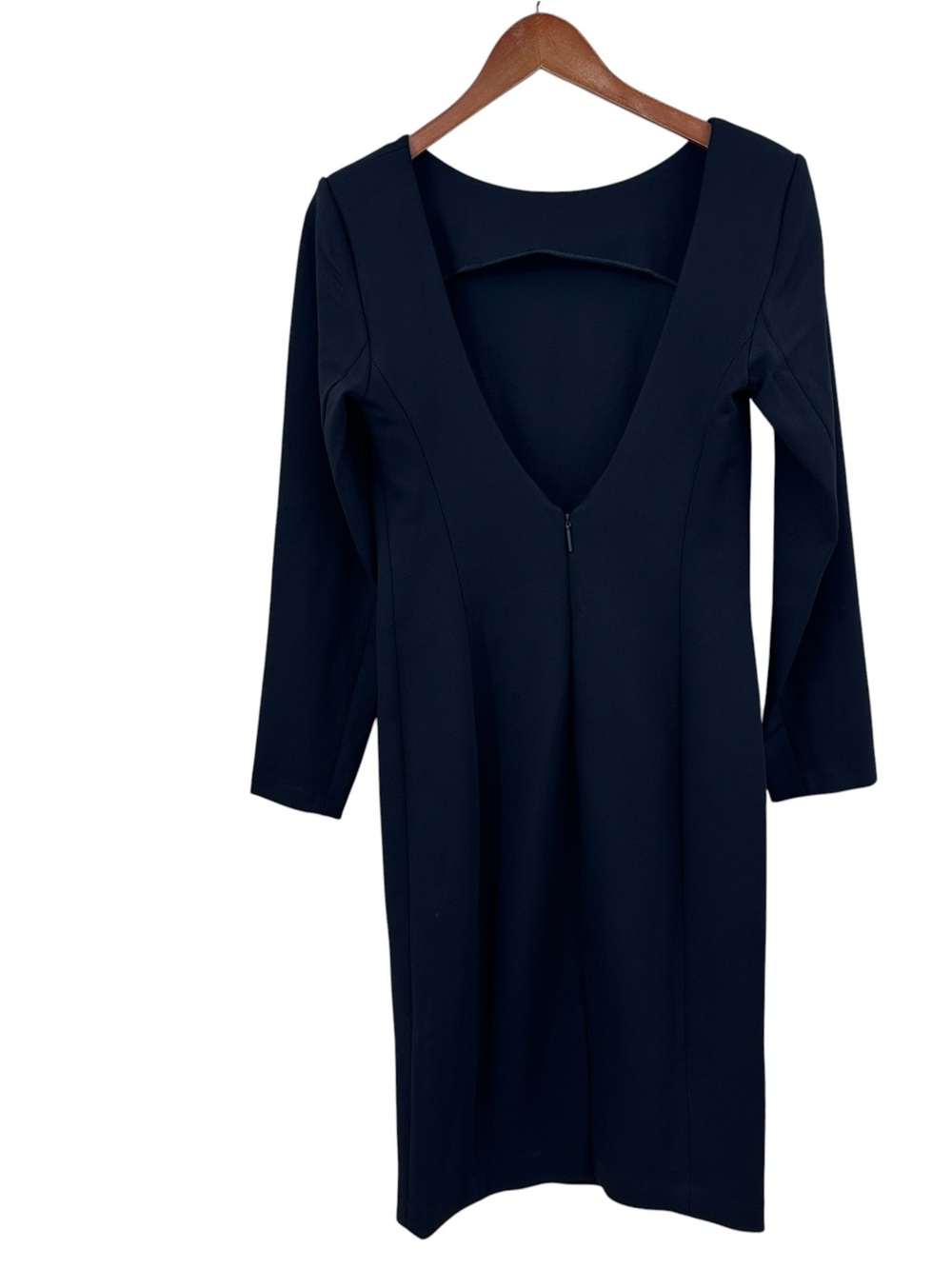 New! SPANX Dress Long Sleeve Low Back Bodycon Cocktail Midi Black - Picture 3 of 10